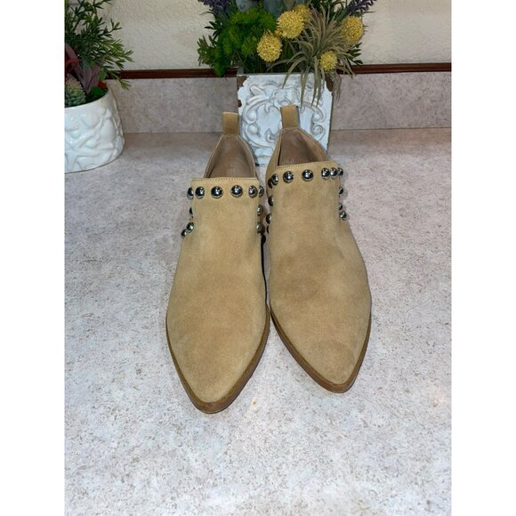 Rebecca Minkoff Womens Suede Studded Ankle Boots Size 7.5 Low Heel Western Style - Picture 4 of 8